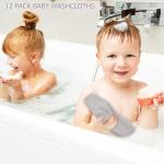 BEBE FAVOUR 12 Pack Small Baby Washcloths 100% Cotton Thin Soft 7.8" x 7.8" Terry Cloth for Baby Face Bath Burp Travel Lightweight Multi-Purpose Newborn Must Haves