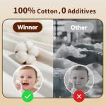 Winner 100% Cotton Dry Wipes, USDA Certified Baby Wipes, Soft & Gentle, Hypoallergenic & Unscented for Baby Sensitive Skin, Use Wet/Dry for Diaper Changes, Meals & Cleanup, Pack of 6, 600 pcs