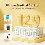 Winner 100% Cotton Dry Wipes, USDA Certified Baby Wipes, Soft & Gentle, Hypoallergenic & Unscented for Baby Sensitive Skin, Use Wet/Dry for Diaper Changes, Meals & Cleanup, Pack of 6, 600 pcs