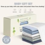 Susurration Muslin Baby Bibs 6 Pack Bandana Drool Bibs,Soft Square Adjustable Baby Drooling Bibs for Unisex Girls & Boys(Blue)