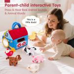 hahaland Baby Toys 6-12 Months - Surprise Barn with Stuffed Farm Animals with Real Sounds - Montessori Toys for 6 Month Old Baby Gifts Toddlers Sensory Toy 1 Year Old Boy Girl Gifts Infant Toys