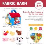 hahaland Baby Toys 6-12 Months - Surprise Barn with Stuffed Farm Animals with Real Sounds - Montessori Toys for 6 Month Old Baby Gifts Toddlers Sensory Toy 1 Year Old Boy Girl Gifts Infant Toys