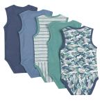 Hanes Unisex Baby Bodysuits, Ultimate Flexy Sleeveless For Boys & Girls, 5-pack, Dusty Blue/Green, 12-18 Months US