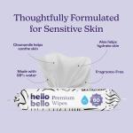 Hello Bello Premium Wipes, Designed for Sensitive Skin with Chamomile & Aloe Extracts, Playful Sketches (12 Resealable Packets = 720 Total Wipes)
