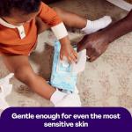 Hello Bello Premium Wipes, Designed for Sensitive Skin with Chamomile & Aloe Extracts, Playful Sketches (12 Resealable Packets = 720 Total Wipes)