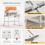 PandaEar 2-in-1 Baby Bathtub & Changing Table, Adjustable Height Folding Diaper Station Waterproof Pad with Storage Rack & Wheels, Baby Bath Tub with Thermometer