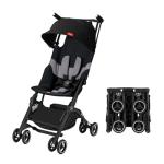 gb Pockit+ All-Terrain, Ultra Compact Lightweight Travel Stroller with Canopy and Reclining Seat in Velvet Black