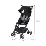 gb Pockit+ All-Terrain, Ultra Compact Lightweight Travel Stroller with Canopy and Reclining Seat in Velvet Black