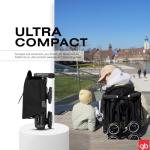 gb Pockit+ All-Terrain, Ultra Compact Lightweight Travel Stroller with Canopy and Reclining Seat in Velvet Black