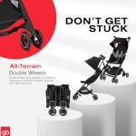 gb Pockit+ All-Terrain, Ultra Compact Lightweight Travel Stroller with Canopy and Reclining Seat in Velvet Black