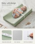 Blissful Diary Vegan Leather Baby Changing Pad with Waterproof & Wipe-Clean PU Cover, Standard Size Cozy Diaper Changing Pad for Dresser and Table, Light Green
