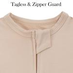 Aablexema Baby Pajamas Bamboo Rayon Zipper, 3pcs Unisex Infant Outfit with Mitten One Piece Footie Sleepwear(Beige & Pink & Purple,Newborn)