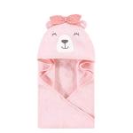 Hudson Baby Unisex Baby Cotton Animal Face Hooded Towel, Bear Girl, One Size