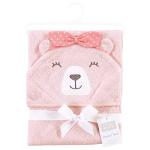 Hudson Baby Unisex Baby Cotton Animal Face Hooded Towel, Bear Girl, One Size