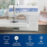 Brother CS7205 Computerized Machine, 150 Built Stitches, 1 Font, Wide Table, 11 Sewing Feet, White