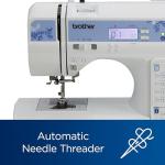 Brother CS7205 Computerized Machine, 150 Built Stitches, 1 Font, Wide Table, 11 Sewing Feet, White