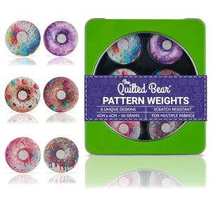 The Quilted Bear Pattern Weight Set – Scratch-Resistant Fabric Weights for Secure Pattern Cutting, Sewing Supplies & Quilting Supplies (TQB - Donuts)