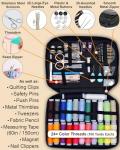 Vellostar Sewing Kit for Adults & Beginners - A Portable Hand Needle and Thread Kit with Premium Sewing Supplies and Accessories for Emergency Clothing Repairs, Travel, and Home Mending