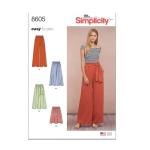 Simplicity US8605A Easy to Sew Women's Skirts and Loose Fitting Pants Sewing Patterns, Sizes 6-24
