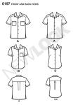 Simplicity U06197A New Look Easy to Sew Misses' and Men's Button-Up Shirt Sewing Patterns Kit, Code 6197, Sizes XS-XL
