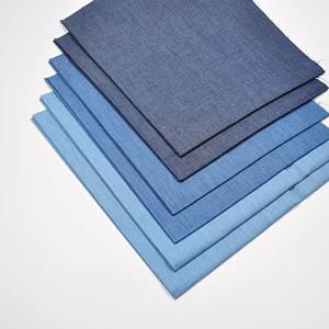 Indigo Light Denim 4.8OZ Fat Quarter 6pcs 18"X22" 100% Cotton Solid Fabric Quilting Fabric Arts, DIY Crafts & Sewing Patchwork - Middle and Deep Three Colors