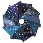 Craftido -25 Options- 100% Cotton Quilting Fabric Bundles 10pcs Fat Quarters 18”x21”-Medium Weight 5.2 oz- Soft Cotton for Quilting, Sewing Project, Patchwork, DIY Crafts – Starry Sky