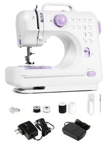 LoMoTive Sewing Machine for Beginners - Portable Electric Hand Mini Sewing Machine 12 Built-In Stitches with 2 Speed Foot Pedal Small Handheld Maquina de Coser Purple