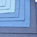 Indigo Light Denim 4.8OZ Fat Quarter 6pcs 18"X22" 100% Cotton Solid Fabric Quilting Fabric Arts, DIY Crafts & Sewing Patchwork - Middle and Deep Three Colors