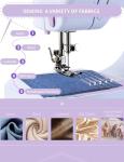 LoMoTive Sewing Machine for Beginners - Portable Electric Hand Mini Sewing Machine 12 Built-In Stitches with 2 Speed Foot Pedal Small Handheld Maquina de Coser Purple
