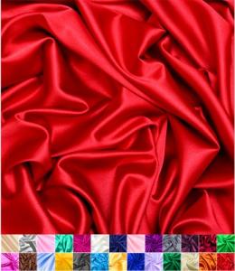 Satin Fabric | Decoration & Sewing | Shiny & Luxury | 60" Wide Roll | Metallic Shiny | Upholstery, Lining, Drapery, DIY Crafts (Red, 2 Yards)