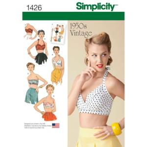 Simplicity Vintage Simplicity US1426D5 Women's Vintage Fashion 1950's Bra Sewing Pattern Kit, Code 1426, Sizes 4-12