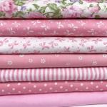 7Pcs 9.8" x 9.8"(25 * 25CM) Cotton Fabric DIY Making Supplies Quilting Patchwork Fabric Fat Quarter Bundles DIY for Quilting Cotton Patchwork Cushions (7pcs Peony, 9.8" x 9.8")