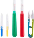 Seam Ripper and Thread Remover Kit,2 Big and 2 Small Sewing Stitch Thread Unpicker and 1 Sewing Trimming Scissor Nipper Tool for Thread Remove(Multi-Color)