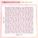 PATIKIL Cotton Fabric Bundles, 7 Pcs 10 x 10 Inch Pure Cotton Fat Quarter Floral Printed Precut Fabric Squares for Sewing Patchwork Quilting DIY Crafts, Pink