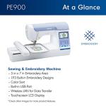 Brother PE900 Embroidery Machine with WLAN, White