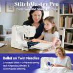 Lastempa StitchMaster Pro Sewing Machine - Twin/Double Needle Compatible, 14 Stitches, Easy for Beginners & Home Users