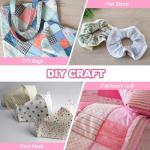 PATIKIL Cotton Fabric Bundles, 7 Pcs 10 x 10 Inch Pure Cotton Fat Quarter Floral Printed Precut Fabric Squares for Sewing Patchwork Quilting DIY Crafts, Pink