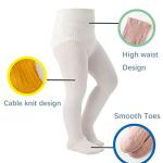 Marchare Baby Girls Tights Thick Cable Knit Solid Seamless Leggings 4-6 Years Winter Warm Stockings For Toddler Girls Navy/Wine/Black 3 Pack