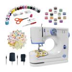 Stoigeld Sewing Machine for Beginners with 20Pcs Fabric & 32Pcs Sewing Threads Kit,Portable Sewing Machine with 12 Built-in Stitches & 2 Speed(High-Low Speeds)-BW