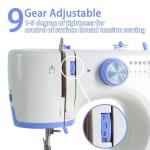 Stoigeld Sewing Machine for Beginners with 20Pcs Fabric & 32Pcs Sewing Threads Kit,Portable Sewing Machine with 12 Built-in Stitches & 2 Speed(High-Low Speeds)-BW