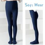 Marchare Baby Girls Tights Thick Cable Knit Solid Seamless Leggings 4-6 Years Winter Warm Stockings For Toddler Girls Navy/Wine/Black 3 Pack