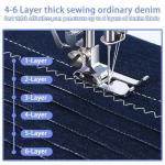 Stoigeld Sewing Machine for Beginners with 20Pcs Fabric & 32Pcs Sewing Threads Kit,Portable Sewing Machine with 12 Built-in Stitches & 2 Speed(High-Low Speeds)-BW