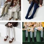 Marchare Baby Girls Tights Thick Cable Knit Solid Seamless Leggings 4-6 Years Winter Warm Stockings For Toddler Girls Navy/Wine/Black 3 Pack