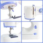 Stoigeld Sewing Machine for Beginners with 20Pcs Fabric & 32Pcs Sewing Threads Kit,Portable Sewing Machine with 12 Built-in Stitches & 2 Speed(High-Low Speeds)-BW