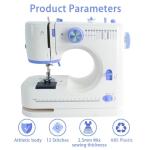 Stoigeld Sewing Machine for Beginners with 20Pcs Fabric & 32Pcs Sewing Threads Kit,Portable Sewing Machine with 12 Built-in Stitches & 2 Speed(High-Low Speeds)-BW