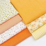 7Pcs 20" x 20" Cotton Fabric DIY Making Supplies Quilting Patchwork Fabric Fat Quarter Bundles DIY for Quilting Cotton Patchwork Cushions (Orange, 20" x 20")
