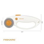 Fiskars 45mm Rotary Cutter for Fabric with Ergonomic Loop Grip, Premium Steel Rotary Fabric Cutter Blade for Precise Cuts, Arts and Crafts, Sewing Supplies and Quilting Tools