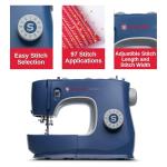 SINGER M3330 Navy Blue Sewing Machine with Accessory Kit | 23 built-in Stitches Deliver 97 Stitch Applications | 1-Step Buttonhole, Free Arm, LED Light | Simple & Easy To Use, Perfect For Beginners
