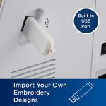 Brother PE535 Embroidery Machine, 80 Built-in Designs, 4" x 4" Hoop Area, Large 3.2" LCD Touchscreen, USB Port, 9 Font Styles
