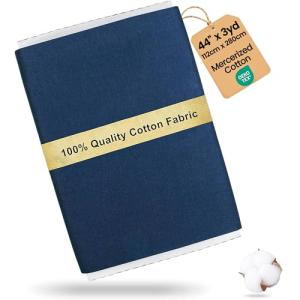 Craftido-19 Options-100% Cotton Fabric by The Yard in Solid Color 44”Wide by 3yd (9 ft) -Medium Weight 5.2 oz-Soft Cotton for Quilting, Sewing, Crafts, Binding, Backing and Lining - Navy